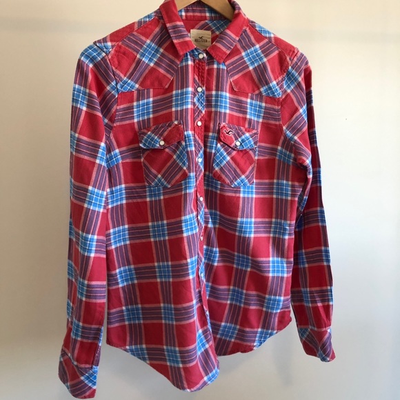 Plaid Hollister Button-Up Flannel - Picture 1 of 4
